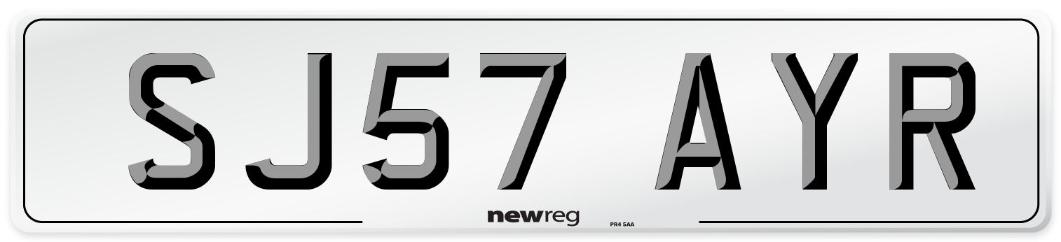 SJ57 AYR Number Plate from New Reg